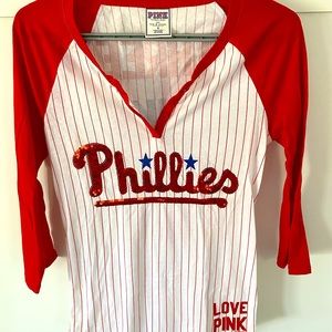 PINK Victoria’s Secret phillies baseball long sleeve T size S